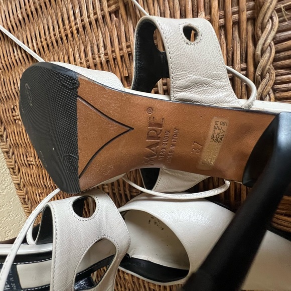 MARE Italy women’s black and tan lace  pump sandal shoes - Picture 5 of 9